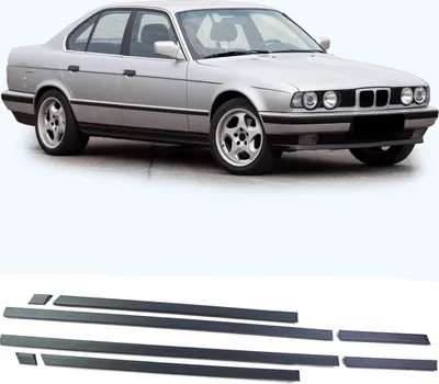 Produktbild von 8-częściowy zestaw listew bocznych drzwi LEWA + PRAWA do BMW serii 5 E34 z lat 1988-1996