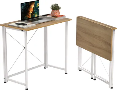 Produktbild von Klapptisch - 80x45x74cm Schreibtisch Bürotisch Computertisch Tisch Klappbar Braun