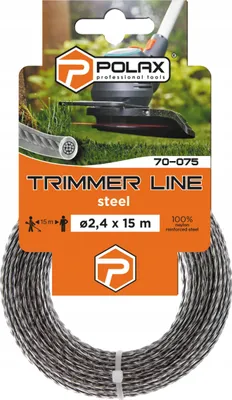 Image de Fil de coupe pour coupe-herbe Fil d'acier 2,4 mm x 15 m Polax