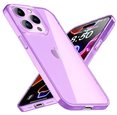 Produktbild von Neon Hülle für iPhone 14 Pro, Durchscheinend Bunt Handyhülle Cover Schutzhülle Lila