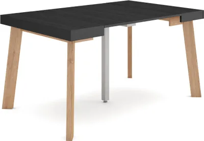 Produktbild von Ausziehbarertisch, 140x90x73cm, Für 6 Gäste, Hölzerne Beine, Schwarz