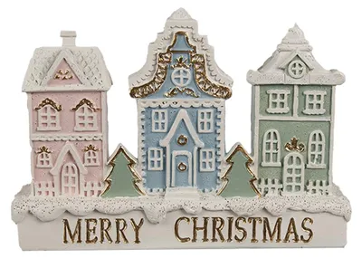 Obrázok produktu pre Clayre & Eef Perníková chalúpka 13x4x10 cm Biela polyresinová