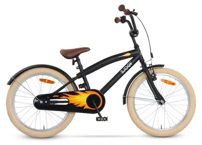 Produktbild von SJOEF Cruise Kinderfahrrad 20 Zoll | Ab 6-8 Jahren | Kinder Fahrrad für Jungen / Jugend | Kleidergröße von 118 bis 128 cm | inklusive Seitenständer - Matt Schwarz
