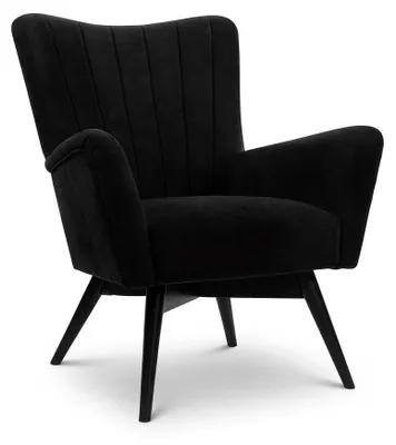 Produktbild von Anteo Ohrensessel NICK Velvet Polstersessel Sessel Modern Schwarz ROYAL VELVET 22 Wohnzimmer 95x80x50 cm