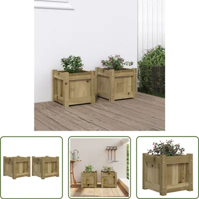 Produktbild von The Living Store Pflanzkübel 2 Stk. Kiefernholz Imprägniert
