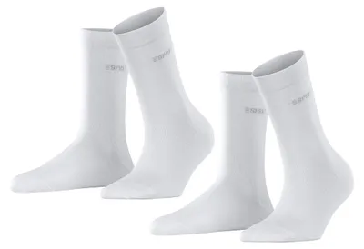 Produktbild von ESPRIT Damen Socken Uni 2-Pack W SO Baumwolle einfarbig 2 Paar, Weiß (White 2000