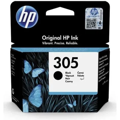 Zdjęcie produktu dla HP Oryginalny czarny wkład atramentowy 305, Standardowa wydajność, Czarny, Tusz na bazie pigmentu, 17,9 ml, 1 szt., 120 stron(y)