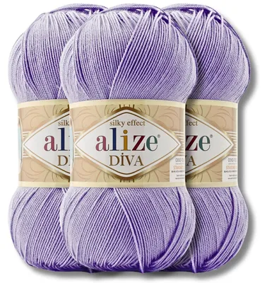 Productafbeelding van Alize 3x 100 gram Diva wol, effen kleur, geschikt voor haken en breien (158)