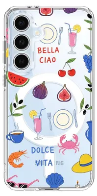 Produktbild von Hartschalenhülle für das Samsung Galaxy S24 FE, kompatibel mit MagSafe, transparent, Sommeraromen