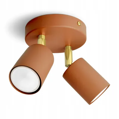 Produktbild von Luxolar - Led Deckenleuchte aus Metal Schwenkbar 2-flammig - Hängelampe Terrakotta Rot/Orange GU10 15W - Deckenlampe wohnzimmer, Rot Orange