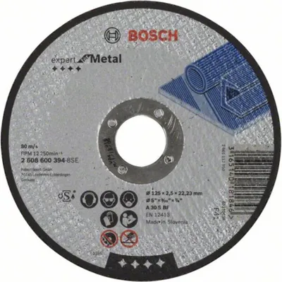 Image de Disque à tronçonner MTX 125x2,5x22,23 mm plat OSA - BOSCH - 2 608 600 394