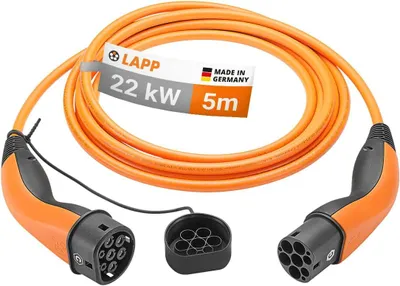 Obrázok produktu pre Nabíjací kábel typu 2 - 22 kW - 5 metrov - 3 fázy - 32A - ochrana IP55