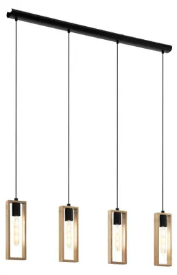 Immagine prodotto di LITTLETON lampada a sospensione lampada a sospensione lampada a sospensione - L116 x L5,5 x H110 cm - nero - 4X40W escl. - IP20