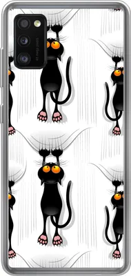Produktbild von MuchoWow® Handyhülle Schutzhülle Hülle für Telefoonhoesje Samsung Galaxy A41 Muster - Katze - Schwarz - Jungen - Mädchen - Kinder - Kinder Silikon Softcase Handy Hülle - Mobiltelefon