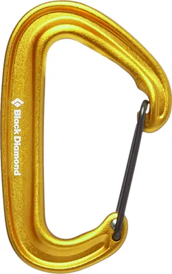 Miniwire Karabiner von Black Diamond in leuchtendem Gelb; geeignet für Klettern.