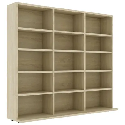 Zdjęcie produktu dla vidaXL Półka na płyty CD dąb sonoma 100x23x89,5 cm materiał drewnopochodny