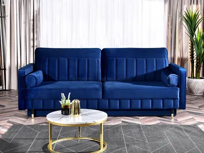 Zdjęcie produktu dla Sofa rozkładana KARELY - ciemnoniebieska