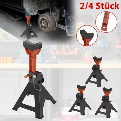 Produktbild von LARS360 4X Unterstellbock 3T Tragfähigkeit, Höhenverstellbar 285-430mm, Stützbock mit Sicherung für PKW, Wohnmobile und Caravan, Kfz Unterstellböcke für sicheres Abstellen