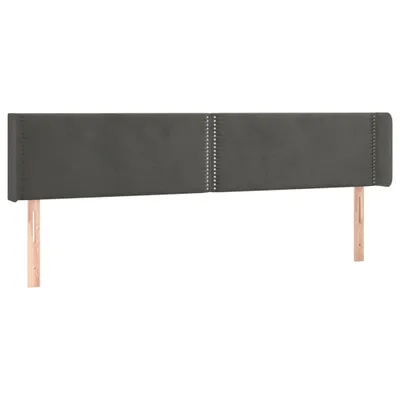 Produktbild von Kopfteil mit Ohren Dunkelgrau 183x16x78/88 cm Samt