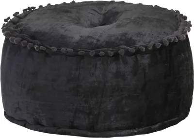 Obrázek produktu pro Pouf Round Velvet 40×20 cm Anthracite