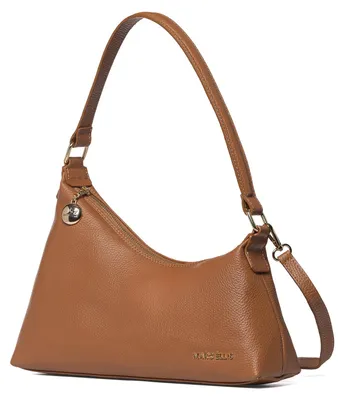 Produktbild von Damen Umhängetasche aus 100% Rindsleder, Farbe: Cognac, Beige, Schwarz