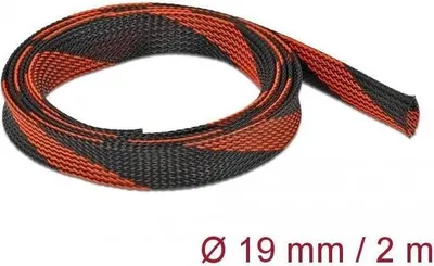 Produktbild von DELOCK Geflechtschlauch dehnbar 2 m x 19 mm schwarz-rot