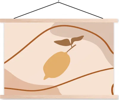 Produktbild von MuchoWow® Textilposter Sommer - Zitrone - Obst 60x40 cm mit holzfarbenen Rahmen - Bilder