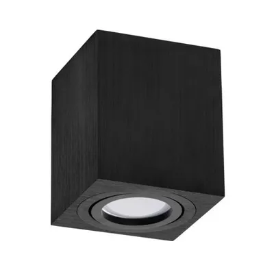 Produktbild von Flacher Decken Aufbauspot quadratisch verstellbar OH37L schwarz GU10 Kobi