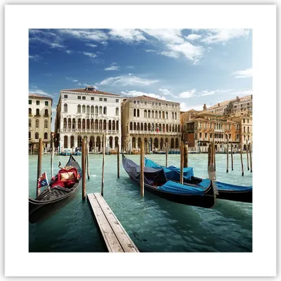 Produktbild von Poster - Poster ohne Rahmen - Architektur venedig italien gondel - 40x40 cm - Wand Bild - Wanddeko - Wandbilder - Kunstposter - Wandposter - Bilder - Kunstdruck - Wandbild - P2XAC40x40-2705