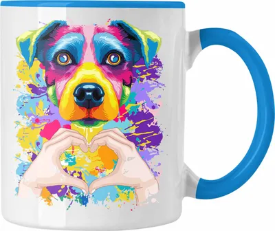 Produktbild von Trendation - Jack Russell Besitzer Farbe Love Tasse Geschenk Lustiger Spruch Geschenkidee Jack Russell Besitzerin (Blau)