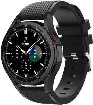 Produktbild von Strap-it Samsung Galaxy Watch 4 Classic 46mm Silikonarmband (Schwarz)