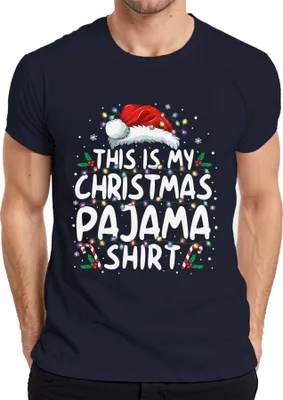 Produktbild von This is my Christmas Pajama Shirt Lichterkette - Weihnachten Xmas Christmas Herren T-Shirt, Navy, S