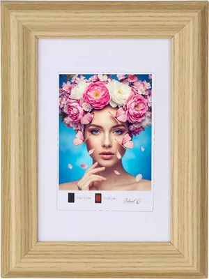 Produktbild von Holzrahmen mit Kunststoffglas Bilderrahmen MDF-Rahmen Collage Wandrahmen Fotorahmen HR-22 - Farbe: Natur | Format: 10x15
