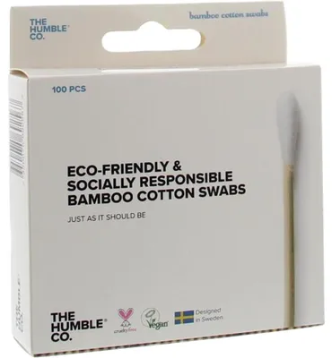 Productafbeelding van The Humble Co. Wattenstaafjes Bamboe Wit (100 stuks)