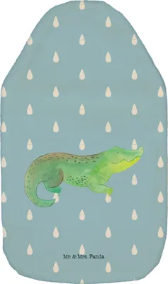Produktbild von Mr. & Mrs. Panda Wärmflasche Krokodil - Blau Pastell - Geschenk, Wärmekissen, Abenteuerlust, Meer, Beste Freundin, Krokodile, Wärmflaschen, Plüsch, mit Bezug