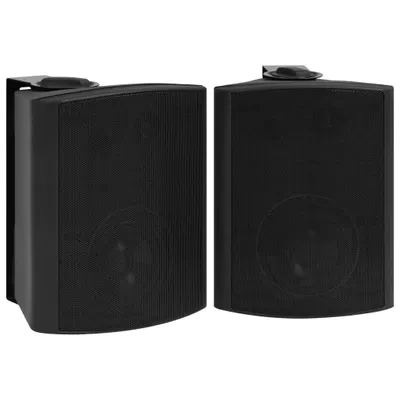 Zdjęcie produktu dla vidaXL Głośnik ścienny stereo 2 szt. czarny wewnętrzny zewnętrzny 120 W