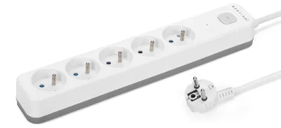 Image de Multiprise avec protection contre les surtensions Montis MT187-WG-1,5, 5 prises, gris-blanc
