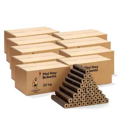 Produktbild von Neandertaler Feuer Holzbriketts PiniKay Hartholzbriketts 270 kg Kaminbriketts Briketts Kamin Ofen Grill Briquettes Brikett Holzbrikett Gluthalter