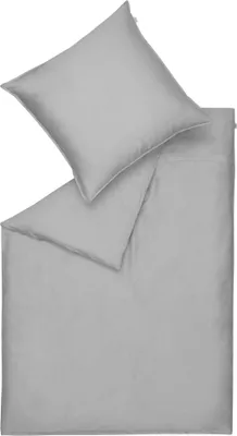 Zdjęcie produktu dla Pojedyncza satynowa poszewka na poduszkę Schöner Wohnen Pure kolor szary rozmiar 40x80cm