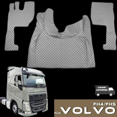 Produktbild von LKW Fußmatten passend für Volvo FH4 FH5 Truck Zubehör Lederboden Interieur Grau