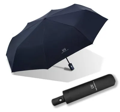 Produktbild von Regenschirm Faltbar Sturmfest Winddicht UV-beständig Schwarz Automatik