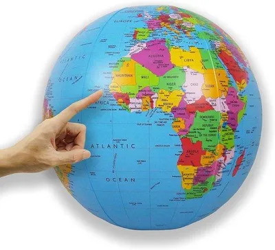 Produktbild von Famanu Wasserball 40 cm - Bunte Weltkarte für Strand, Garten oder Klassenzimmer