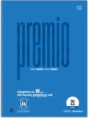 Immagine prodotto di Staufen® green 040835021 Collegeblock LIN21 - A4, 80 fogli, 90g/mq, foderato con margine interno