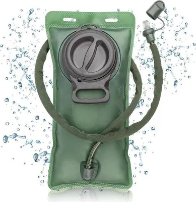 Produktbild von Famanu Trinkblase 2 Liter - Grün - Hydratationstasche mit Trinkschlauch für Aktivitäten