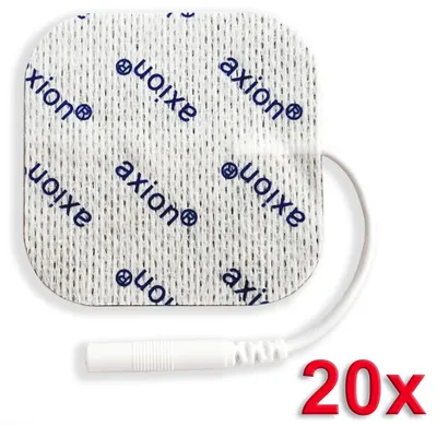 Productafbeelding van axion® elektrodeplakken, geschikt voor Prorelax, Promed, axion - 5x5 cm, 2 mm stekker, 20 stuks, zelfklevende TENS/EMS-elektroden