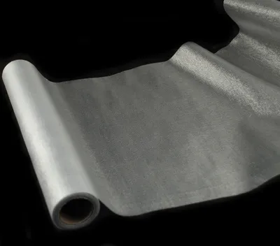Produktbild von Organza metallisch glitzernd 35 cm x 10 m Silber Tischdeko Dekostoffe