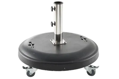 Produktbild von Sonnenschirmständer rund mit rollen schwarz 50kg beton - Hespéride