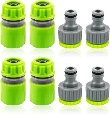 Imagen del producto de Juego de conectores para mangueras de jardín, de 8 piezas, de 1/2 pulgada y 3/4 de pulgada, para mangueras de jardín