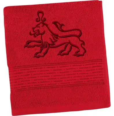 Produktbild von Frotteehandtuch mit gesticktem Sternzeichen - 50x100 cm - Rot