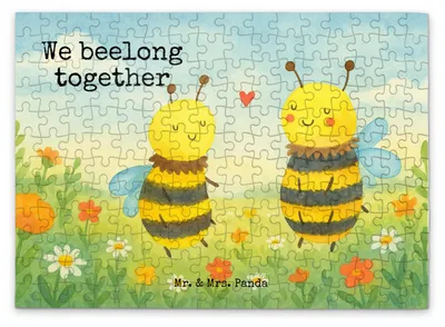 Produktbild von Mr. & Mrs. Panda Puzzle Biene Verliebt Design 192 Teile - Weiß - Geschenk, 500, 2000, Puzzlespiel, 1500, 1000